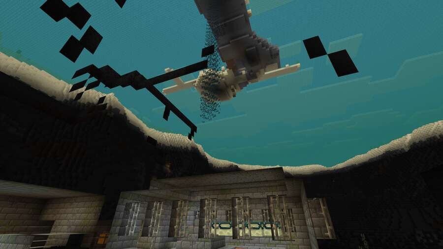 Вид на портал в край снизу и на озеро