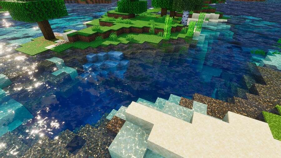 Синяя вода в озере