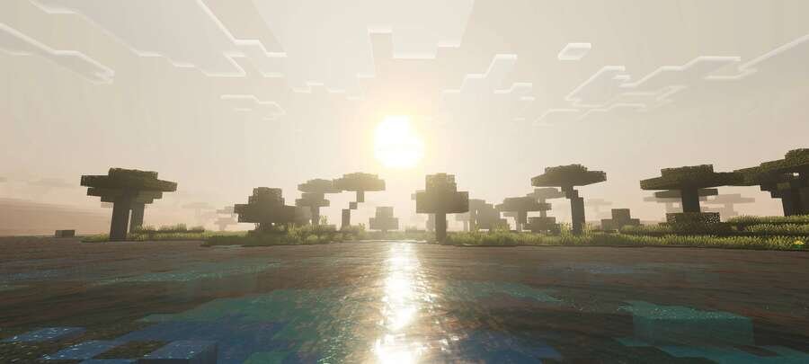 Красивый закат над озером