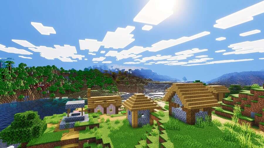 Яркое освещение в деревне