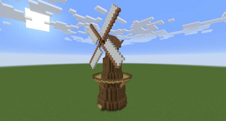 Ветряная мельница вид спереди