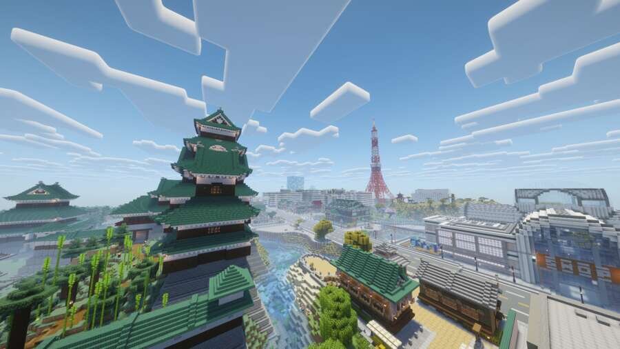 Вид на красивый город